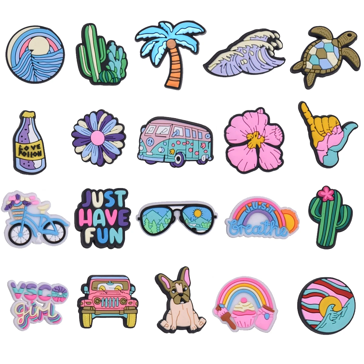 Croc Style Clog - Summer Travel Shoe Charms for Crocs