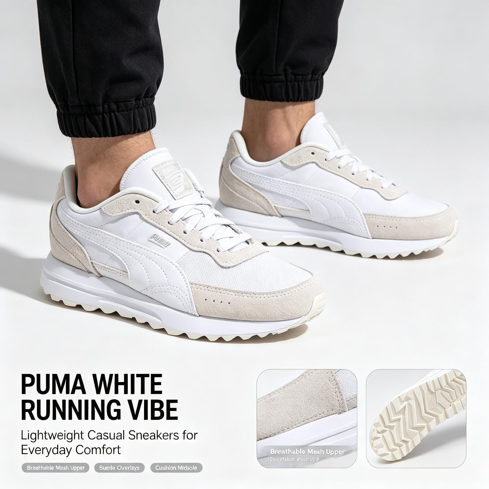Women Shoes Jordan - New Hot Puma White Lightweight Running