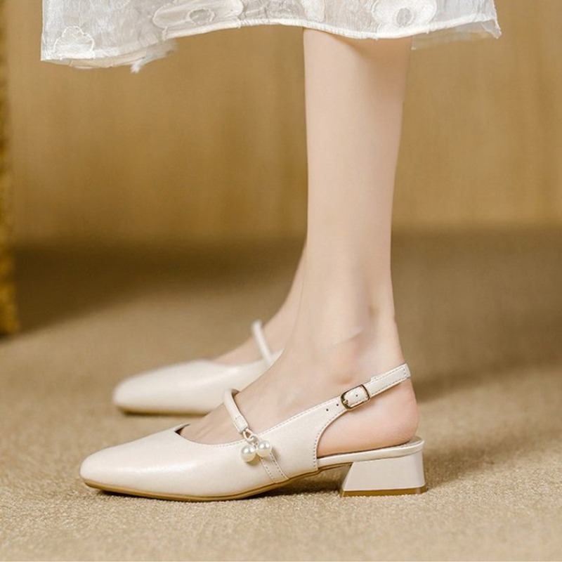 Women'S Shoes For Work - Women's Slingback Mary Janes Square Toe