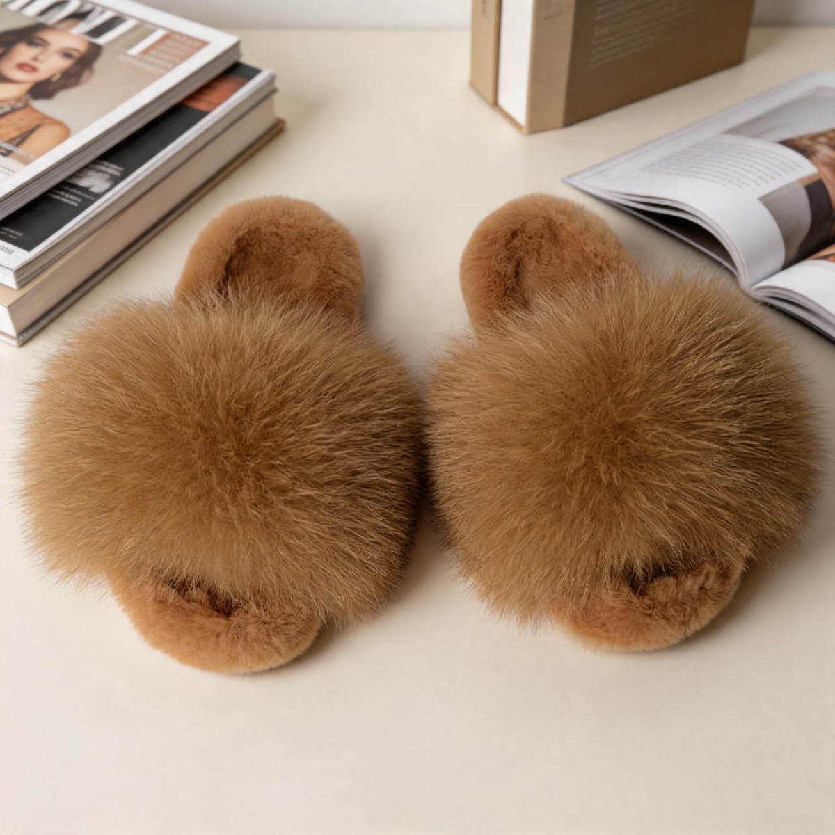 Fluffy Fur Slipper - Fluffy Furry Fur Home Slippers For