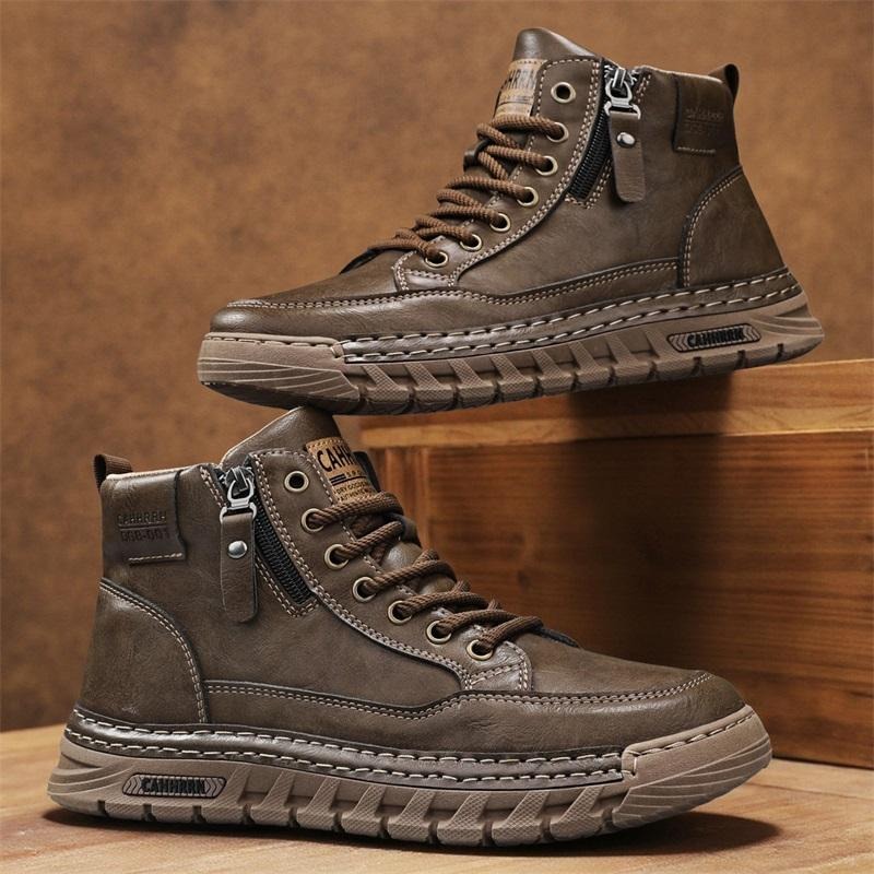 Suede Ankle Boot - Men Leather High Top Ankle Boots