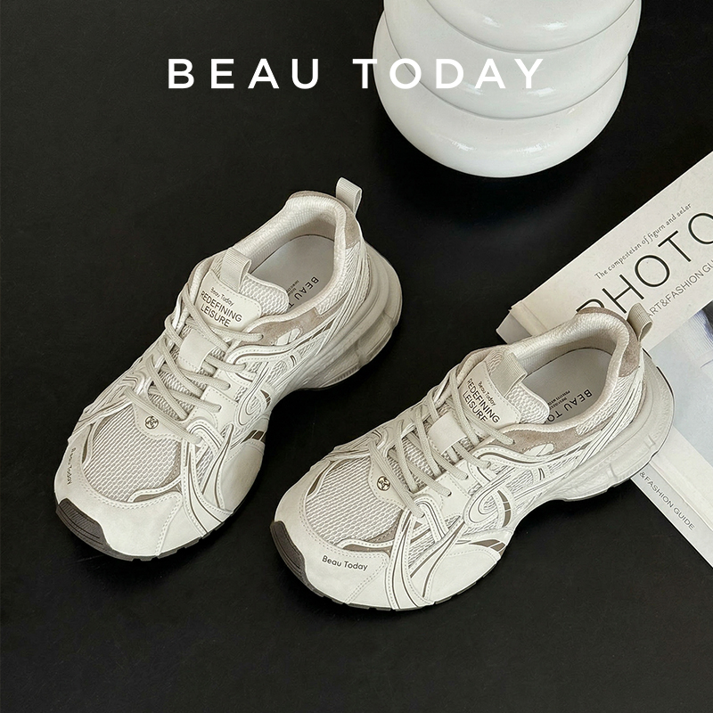 Women'S Shoes Com - BEAUTODAY Chunky Sneakers Women Split Leather