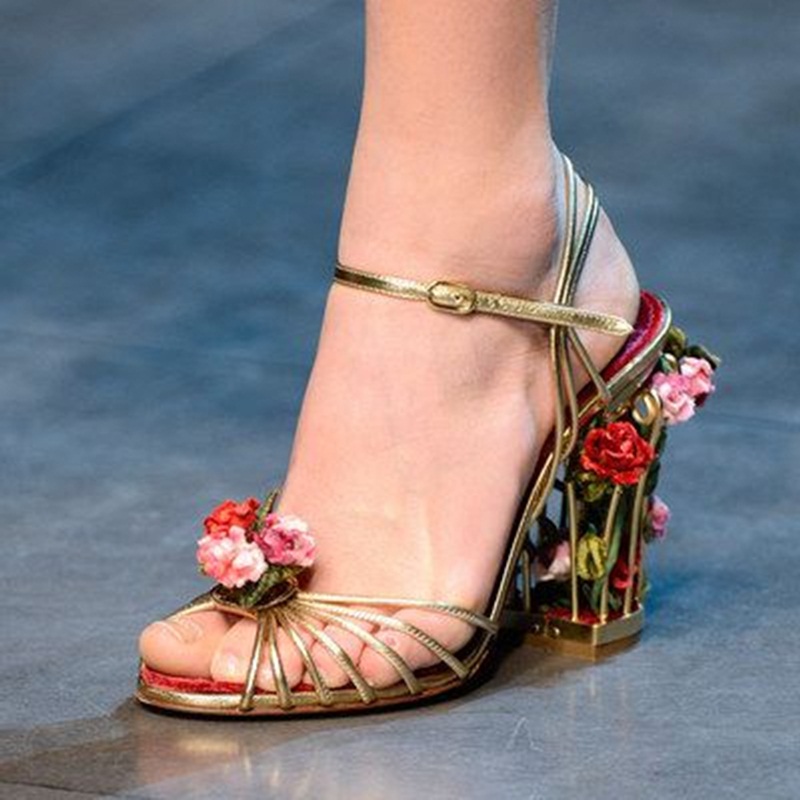 Women'S Shoes Clogs - Luxury Bird Cage Women Sandals Gold