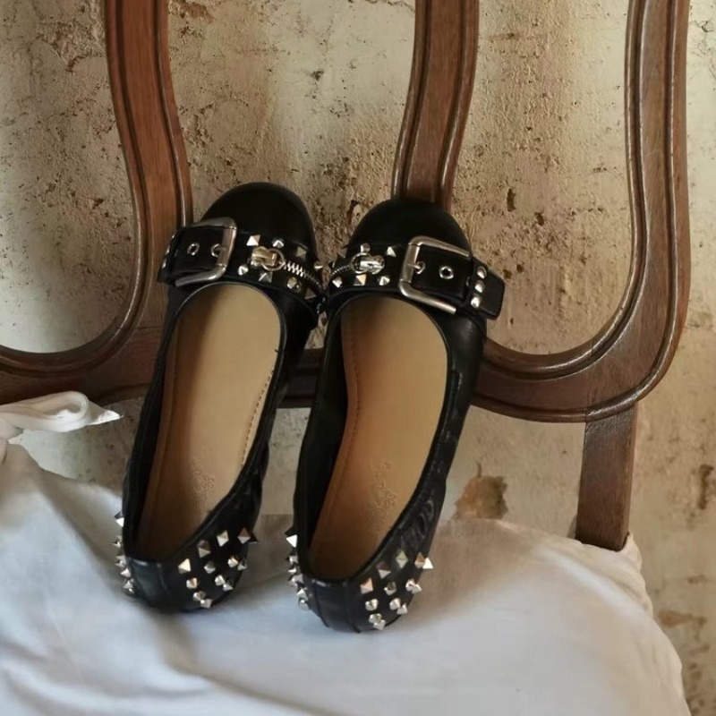 Women'S Shoes Round Toe - Bolt Round-head Single Shoe Women's Leather