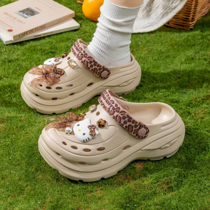 Cute Pearl Bow Hello Kitty Pla - Women'S Shoes Clogs 评论和价格
