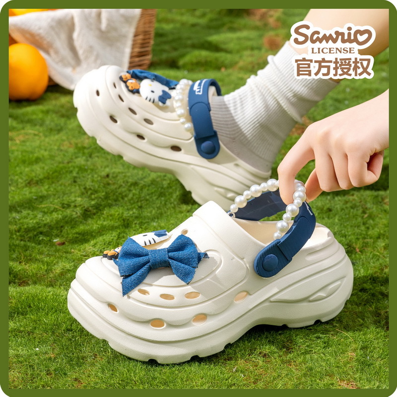 Cute Pearl Bow Hello Kitty Pla - Women'S Shoes Clogs 评论和价格