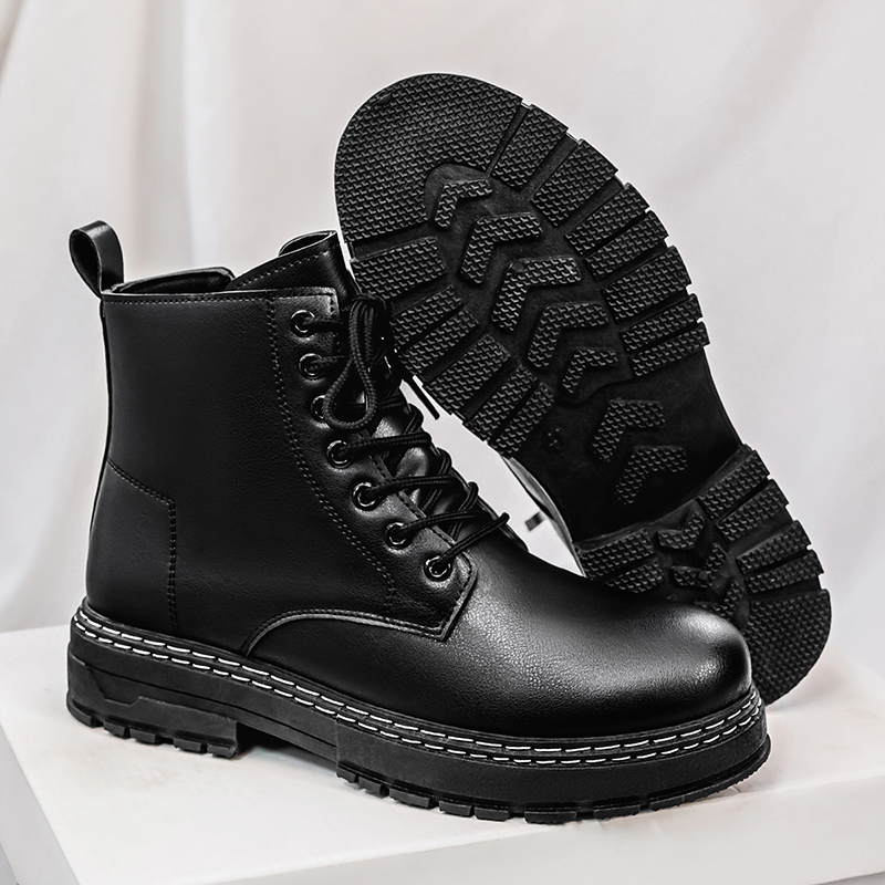 Men's 4-Season Black Patent Le - Suede Ankle Boot 评论和价格