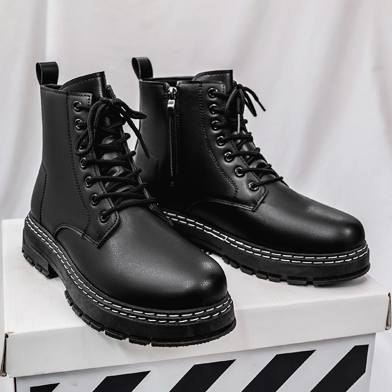 Men's 4-Season Black Patent Le - Suede Ankle Boot 评论和价格