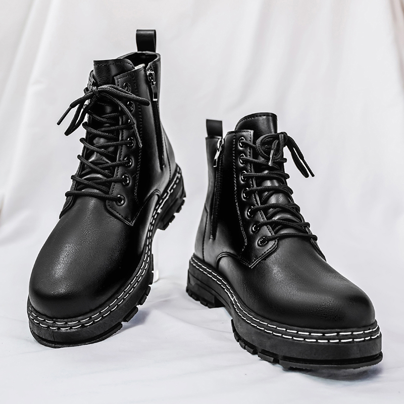 Men's 4-Season Black Patent Le - Suede Ankle Boot 评论和价格