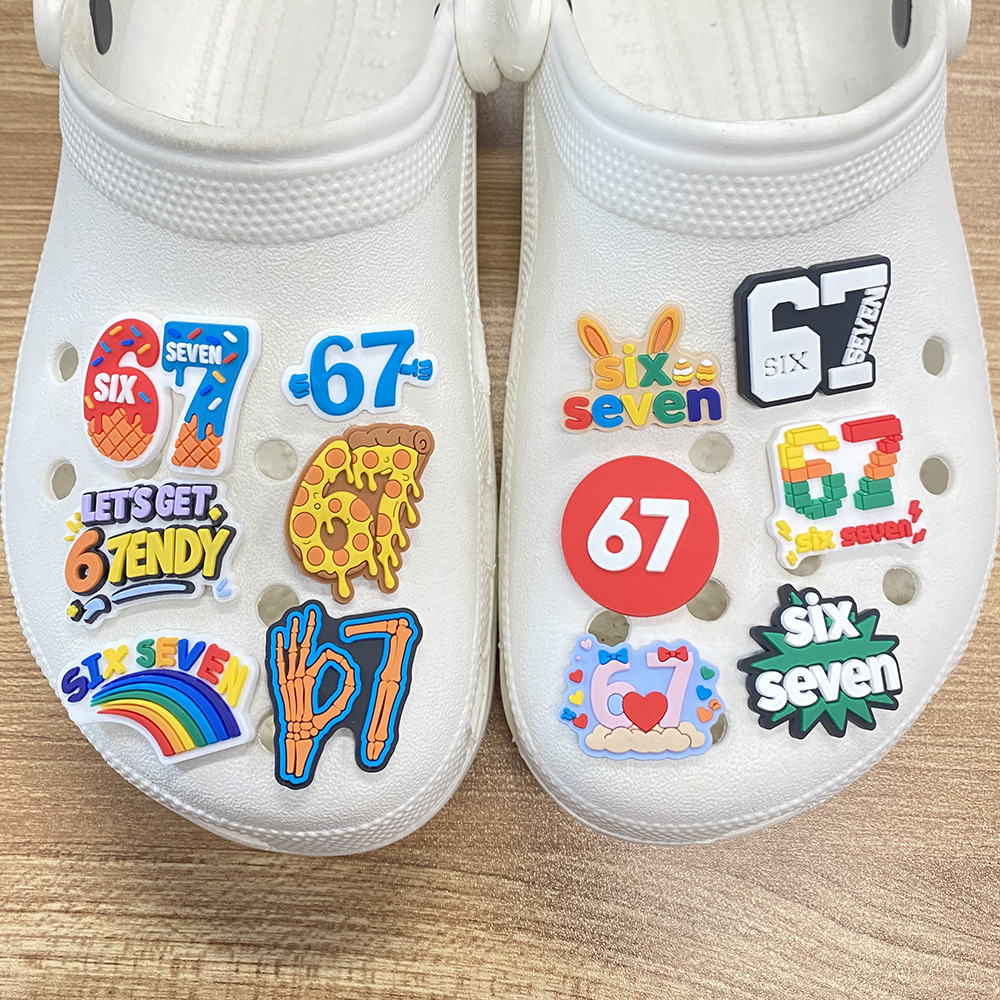 12Pcs 67 Number Shoe Charms fo - Croc Style Clog 评论和价格