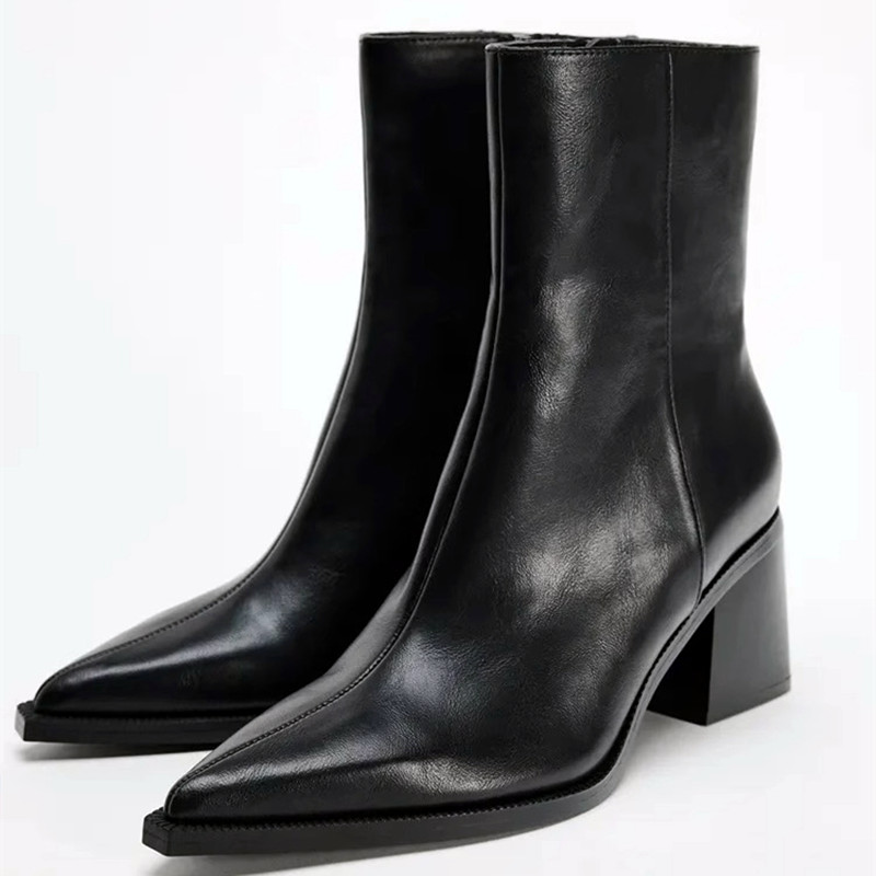 Chunky Heel Soft Leather Chels - Women'S Shoes Chelsea 评论和价格