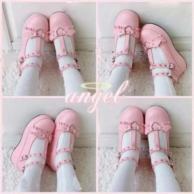 New Sweet Heart Buckle Wedges  - Women'S Shoes Round Toe 评论和价格