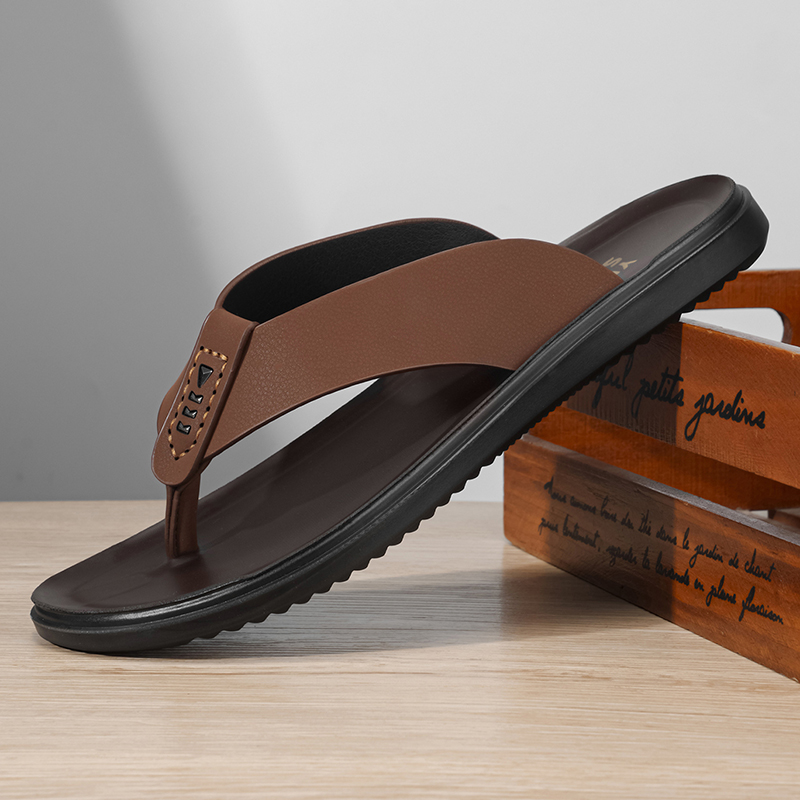 Simple Design Male Summer Slip - Thong Flat Sandal 评论和价格