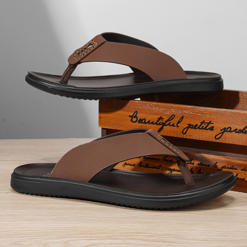 Simple Design Male Summer Slip - Thong Flat Sandal 评论和价格