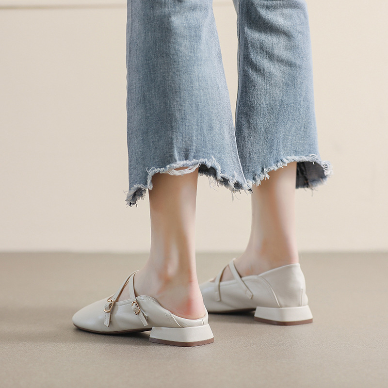 French Vintage Thick Heel Mary - Women'S Shoes Round Toe 评论和价格