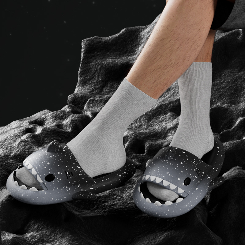 Cute Cartoon Shark Slippers Fo - Women Shoes Size To Men 评论和价格