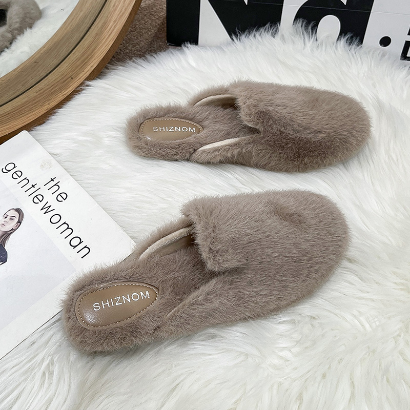 Round Toe Fluffy Fur Slipper W - Fluffy Fur Slipper 评论和价格