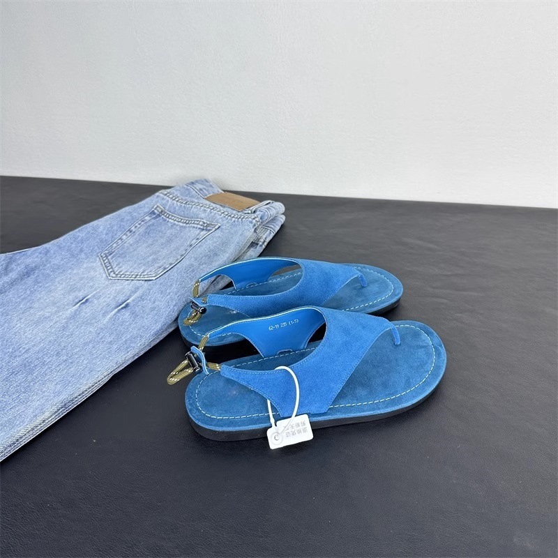 Korean Minimalist Suede Slingb - Thong Flat Sandal 评论和价格