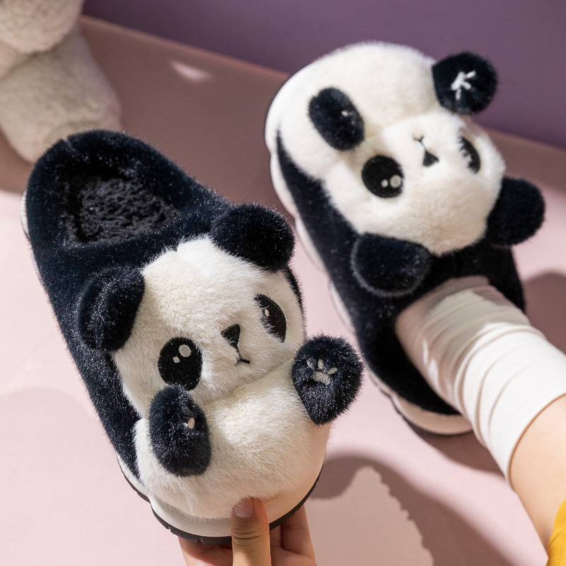 New cuddly panda shoes women's - Fluffy Fur Slipper 评论和价格