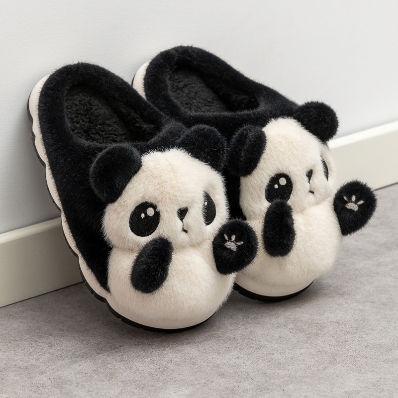 New cuddly panda shoes women's - Fluffy Fur Slipper 评论和价格
