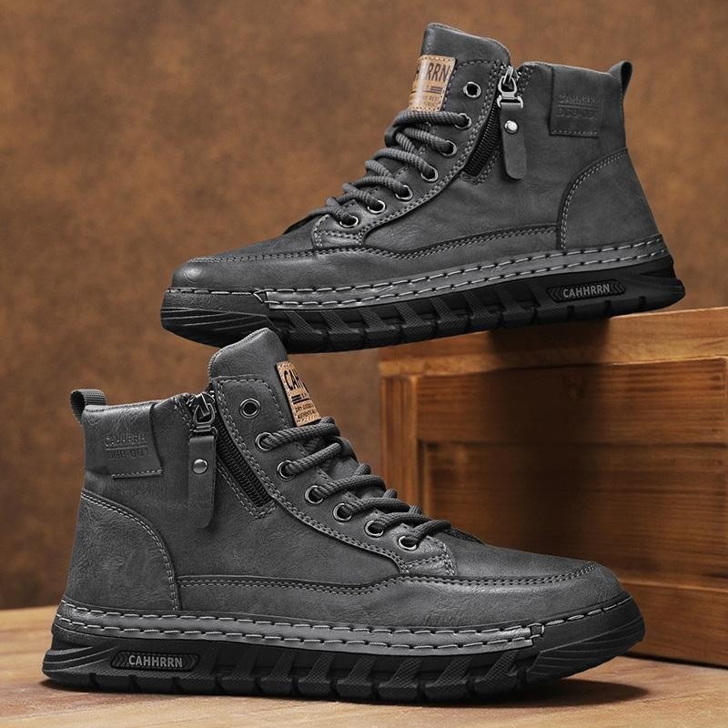 Men Leather High Top Ankle Boo - Suede Ankle Boot 评论和价格