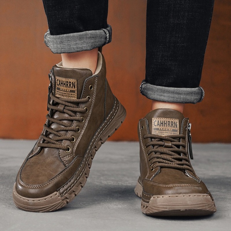 Men Leather High Top Ankle Boo - Suede Ankle Boot 评论和价格