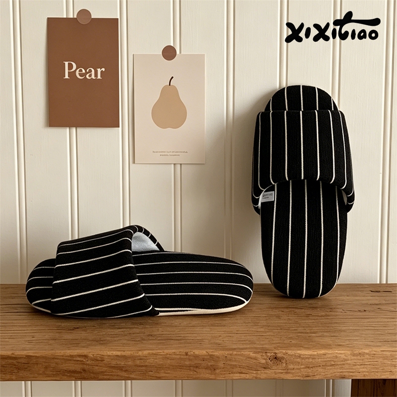 XIXITIAO Stripe Indoor Slipper - Women Shoes Size To Men 评论和价格