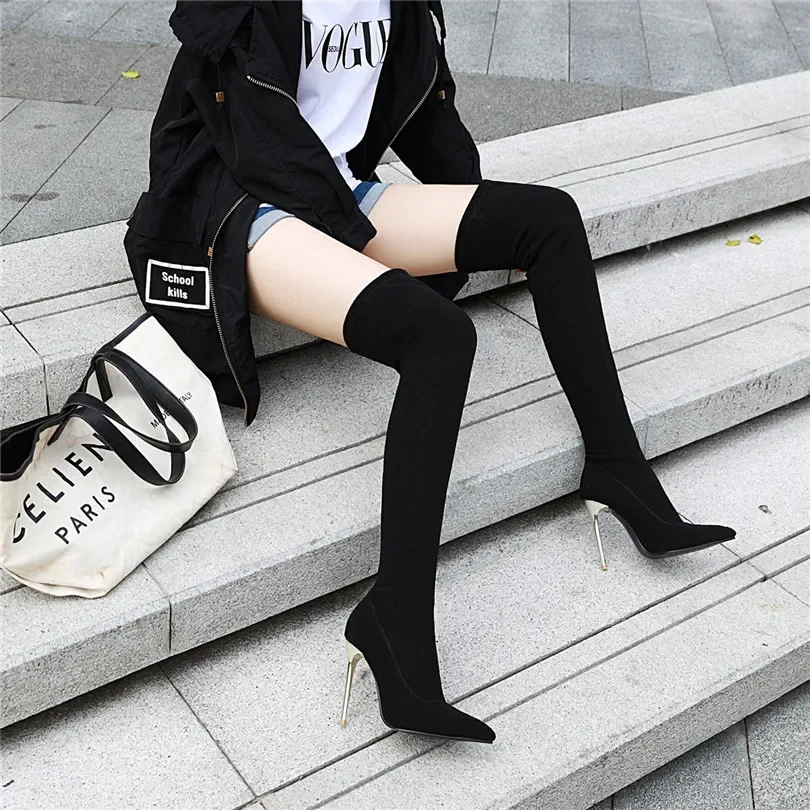 Plus Size Stretch Leopard Over - Sock Boot Women 评论和价格