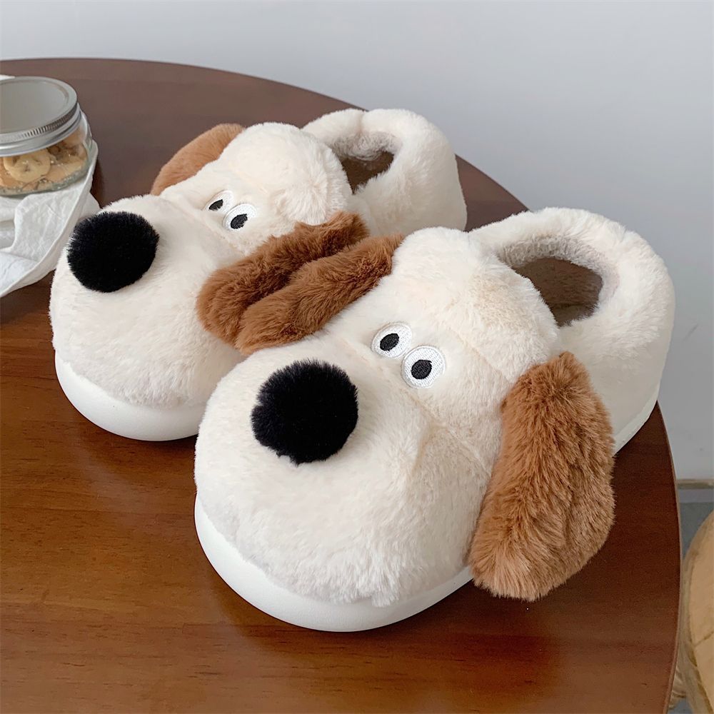 Size36-45 Hug Dog Slippers Gir - Fluffy Fur Slipper 评论和价格