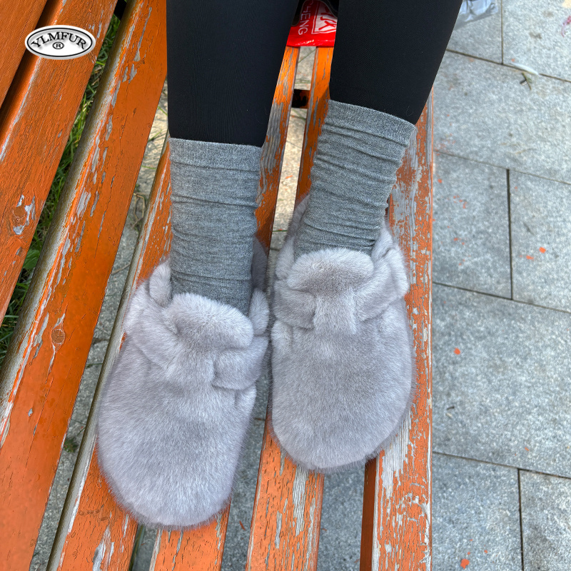 Faux Mink Fur Slippers For Wom - Fluffy Fur Slipper 评论和价格