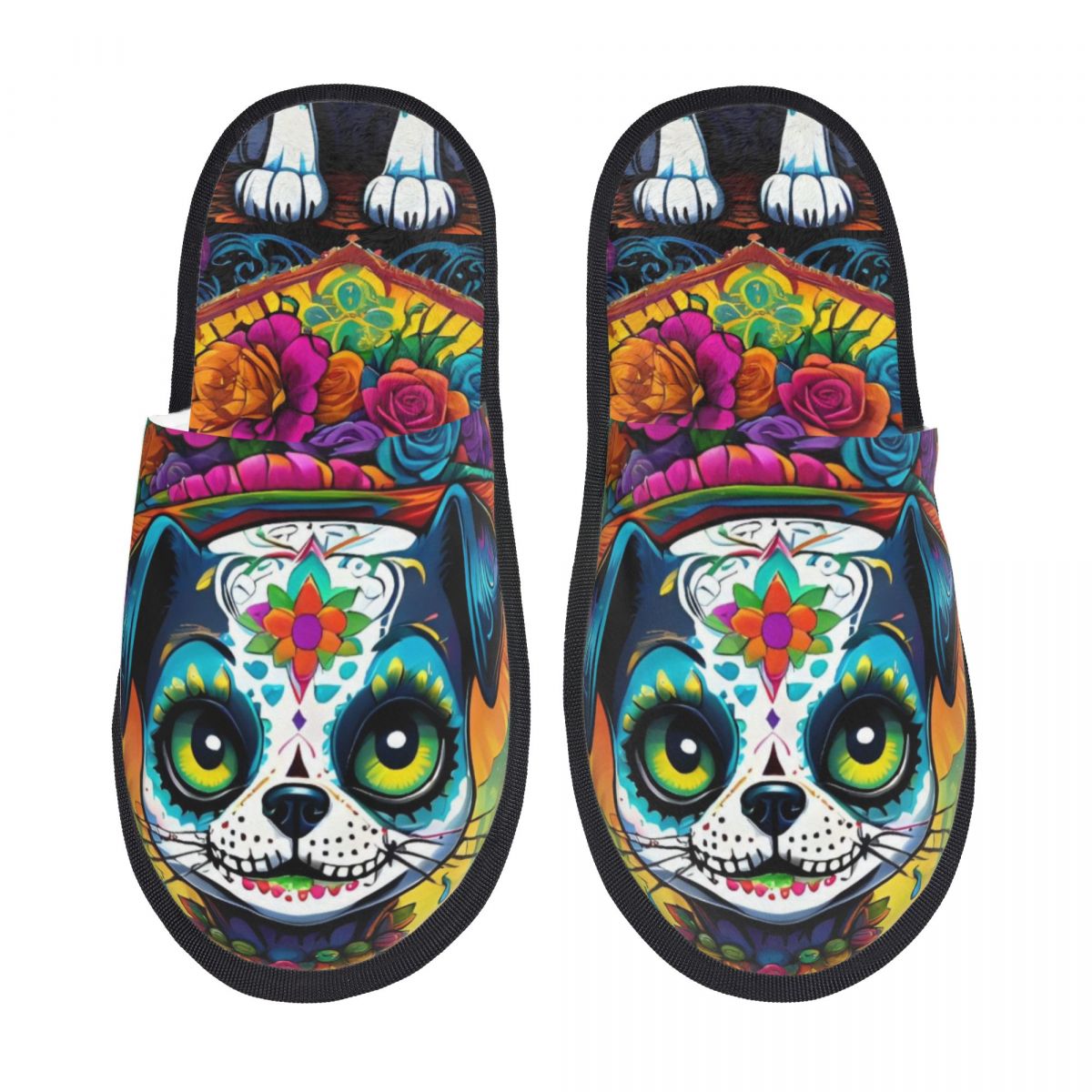 Custom Women Mexican Floral Sk - Fluffy Fur Slipper 评论和价格