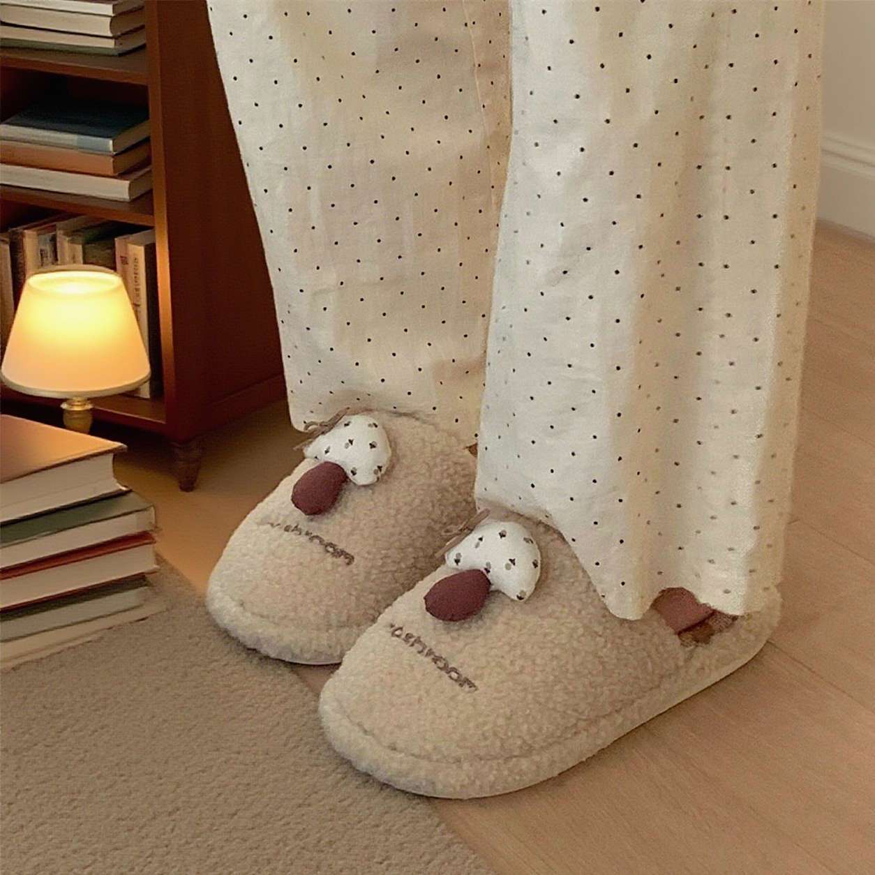 Women's mushroom slippers wome - Fluffy Fur Slipper 评论和价格