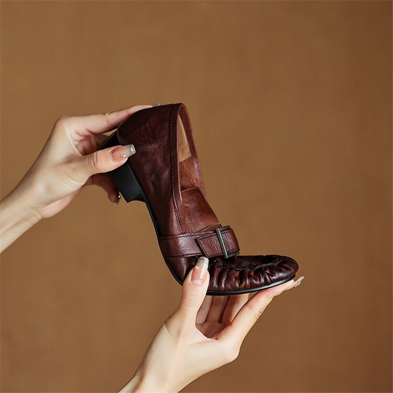 New Autumn Genuine Leather Wom - Women'S Shoes Round Toe 评论和价格