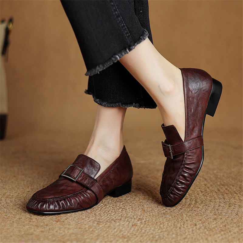 New Autumn Genuine Leather Wom - Women'S Shoes Round Toe 评论和价格