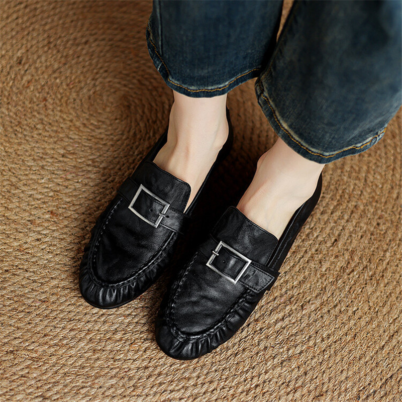 New Autumn Genuine Leather Wom - Women'S Shoes Round Toe 评论和价格