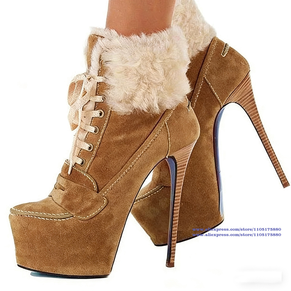 Brown Suede Stiletto Heels Ank - Suede Ankle Boot 评论和价格
