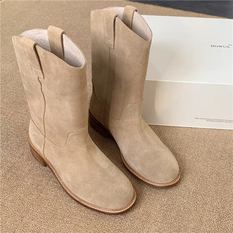 Short boots retro round toe fl - Sock Boot Women 评论和价格