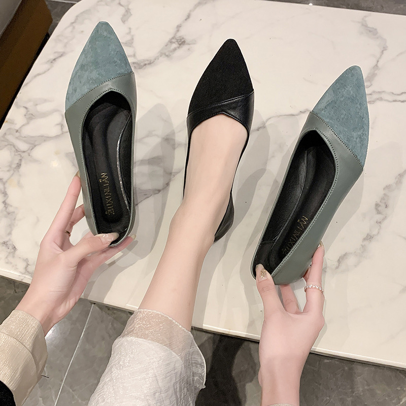 Flat black leather shoes for w - Women'S Shoes For Work 评论和价格