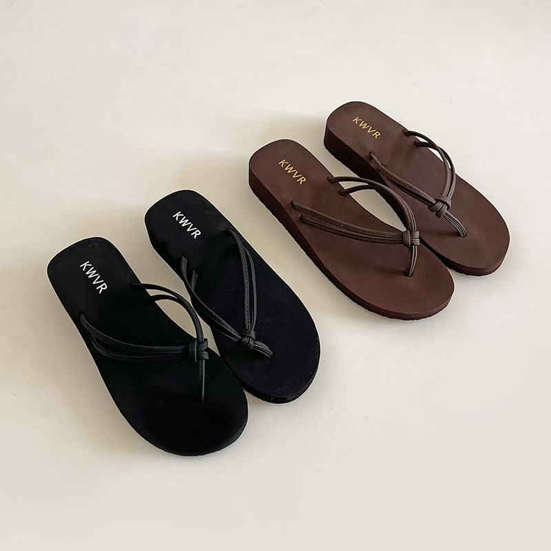 Women Brown Flip Flops Summer  - Thong Flat Sandal 评论和价格
