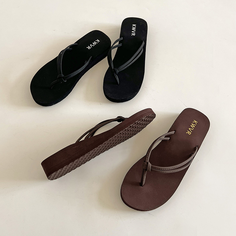 Women Brown Flip Flops Summer  - Thong Flat Sandal 评论和价格