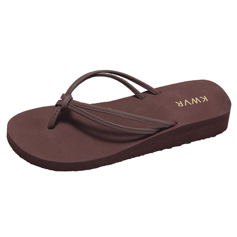 Women Brown Flip Flops Summer  - Thong Flat Sandal 评论和价格