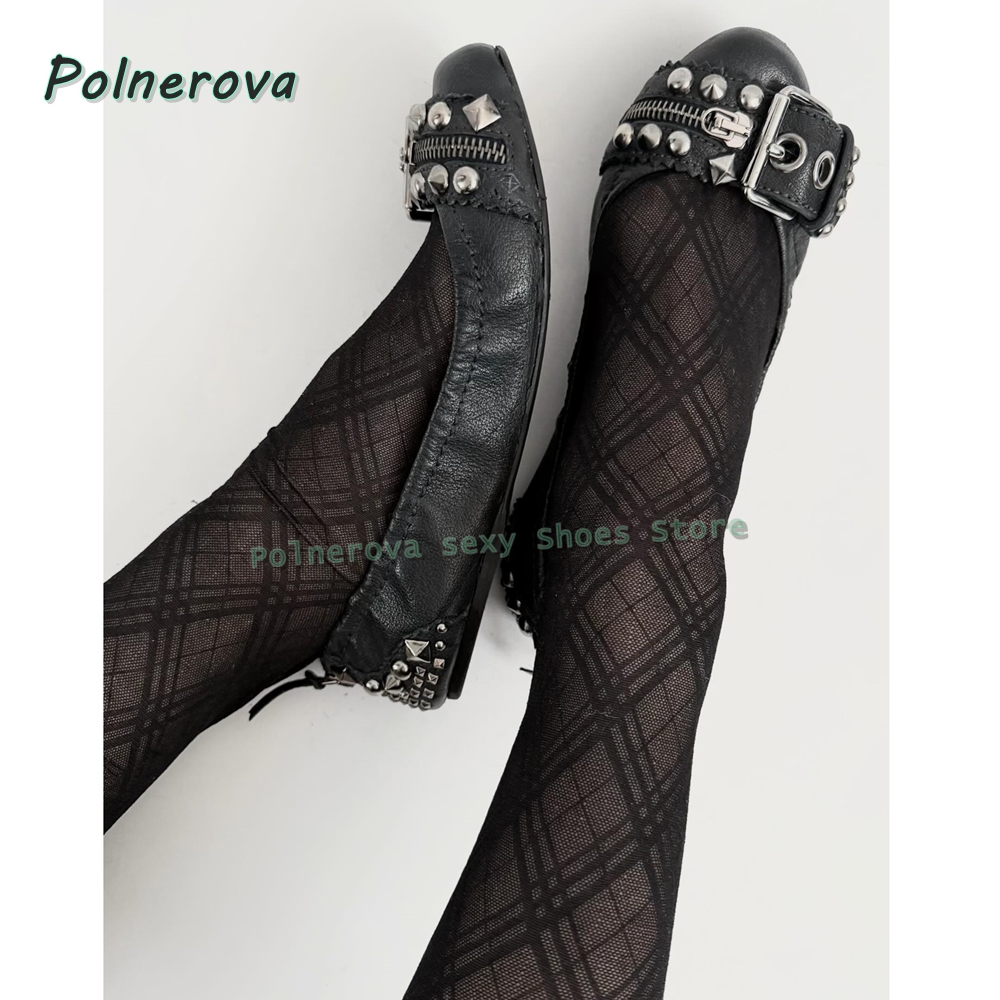Rivet Belt Buckle Mary Jane Sh - Women'S Shoes Round Toe 评论和价格