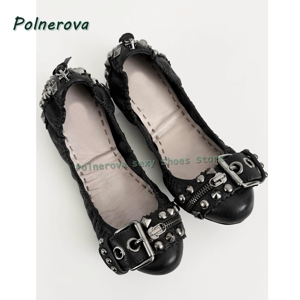 Rivet Belt Buckle Mary Jane Sh - Women'S Shoes Round Toe 评论和价格