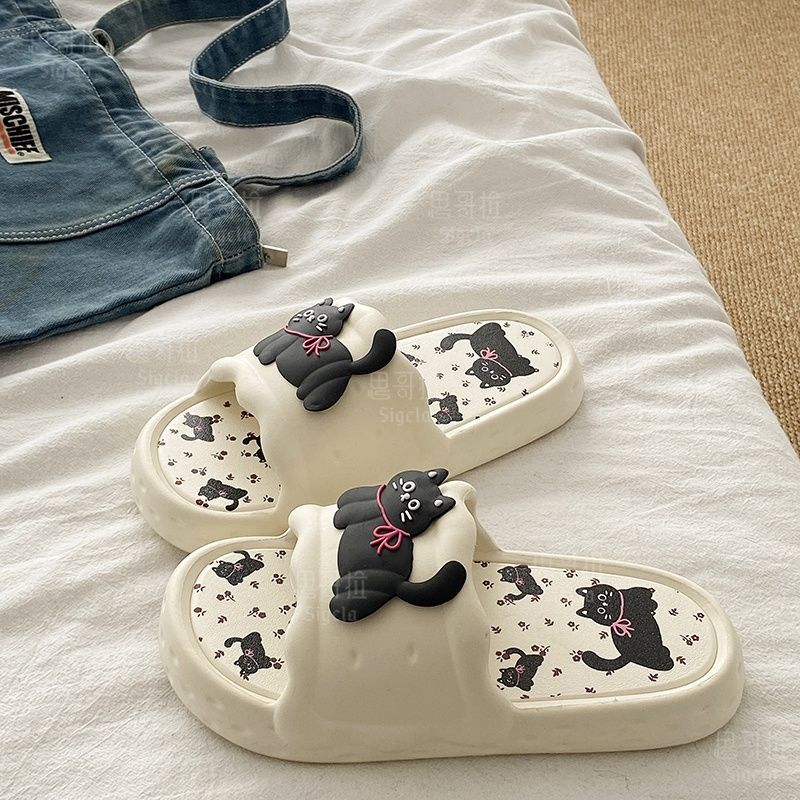 Printting Cute Bear Women Slip - Women Shoes Size To Men 评论和价格