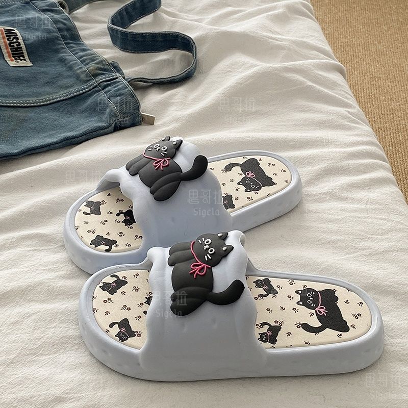 Printting Cute Bear Women Slip - Women Shoes Size To Men 评论和价格