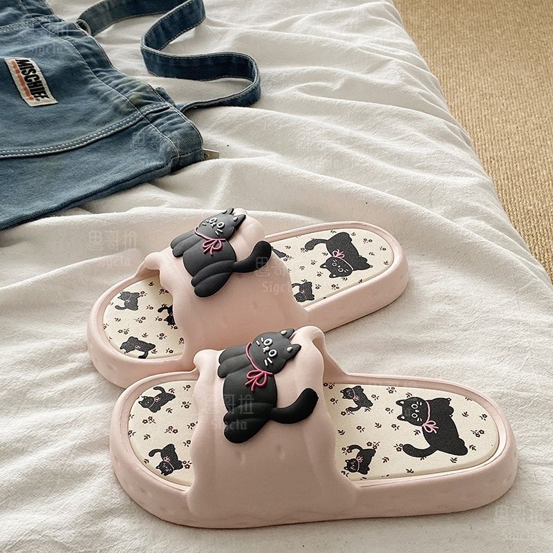 Printting Cute Bear Women Slip - Women Shoes Size To Men 评论和价格