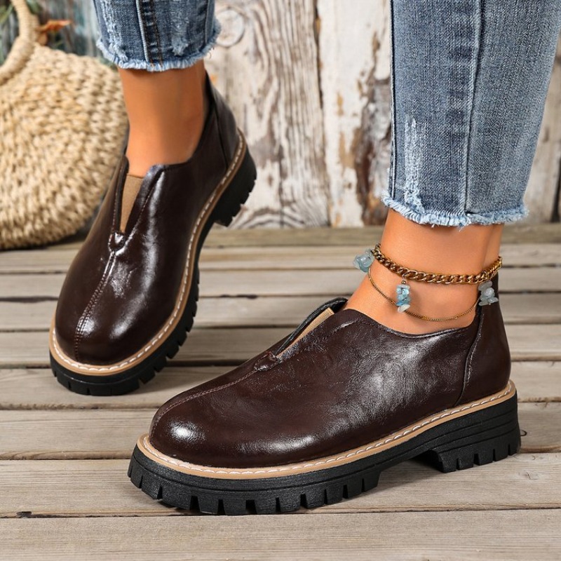 Retro British Style Women's Sh - Women'S Shoes Round Toe 评论和价格