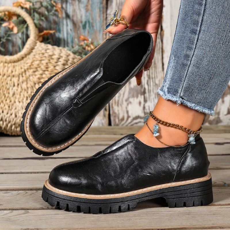 Retro British Style Women's Sh - Women'S Shoes Round Toe 评论和价格