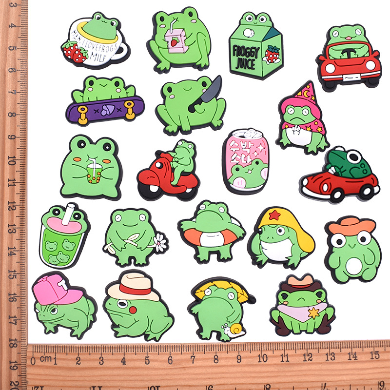 Hot Sale PVC Frog Shoe Charms  - Croc Style Clog 评论和价格