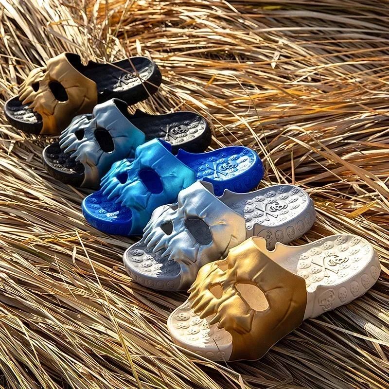 Summer Men Skull Slipper Y2k C - Women'S Shoes Cloud 评论和价格